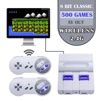 Wireless SNES Video Game Console Built-in 500 Retro TV Games Double Players